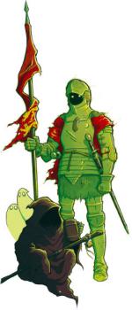 Chevalier, Ankou et fantômes ©R. Bostal Chevalier, Ankou et fantômes ©R. Bostal