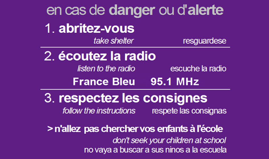 Consignes en cas de danger ou d'alerte Consignes en cas de danger ou d'alerte
